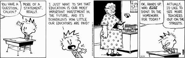 Calvin and Hobbes comic from Sept 21, 1992.