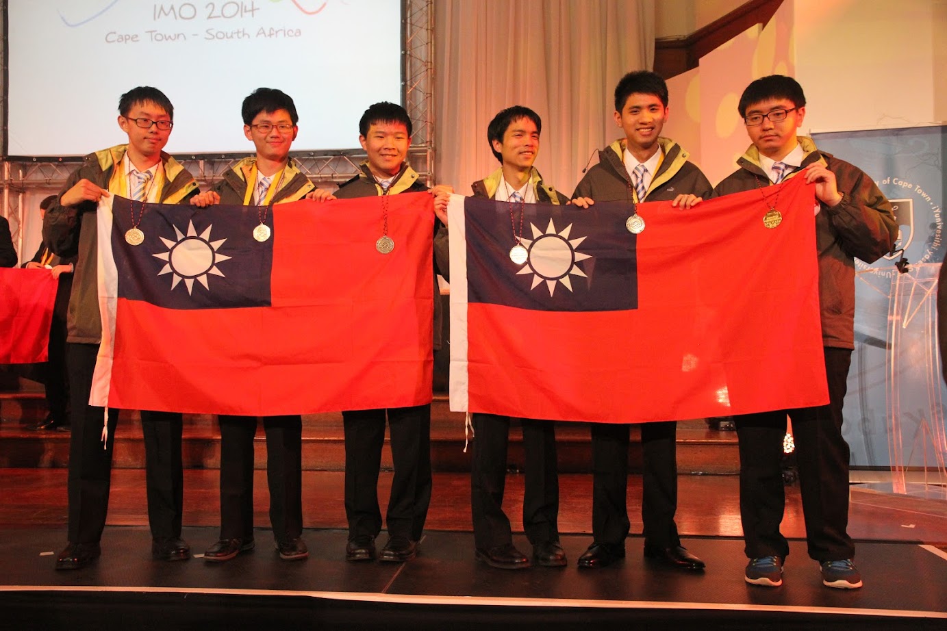 Taiwanese team at 2014 International Math Olympiad in Cape Town, South Africa"